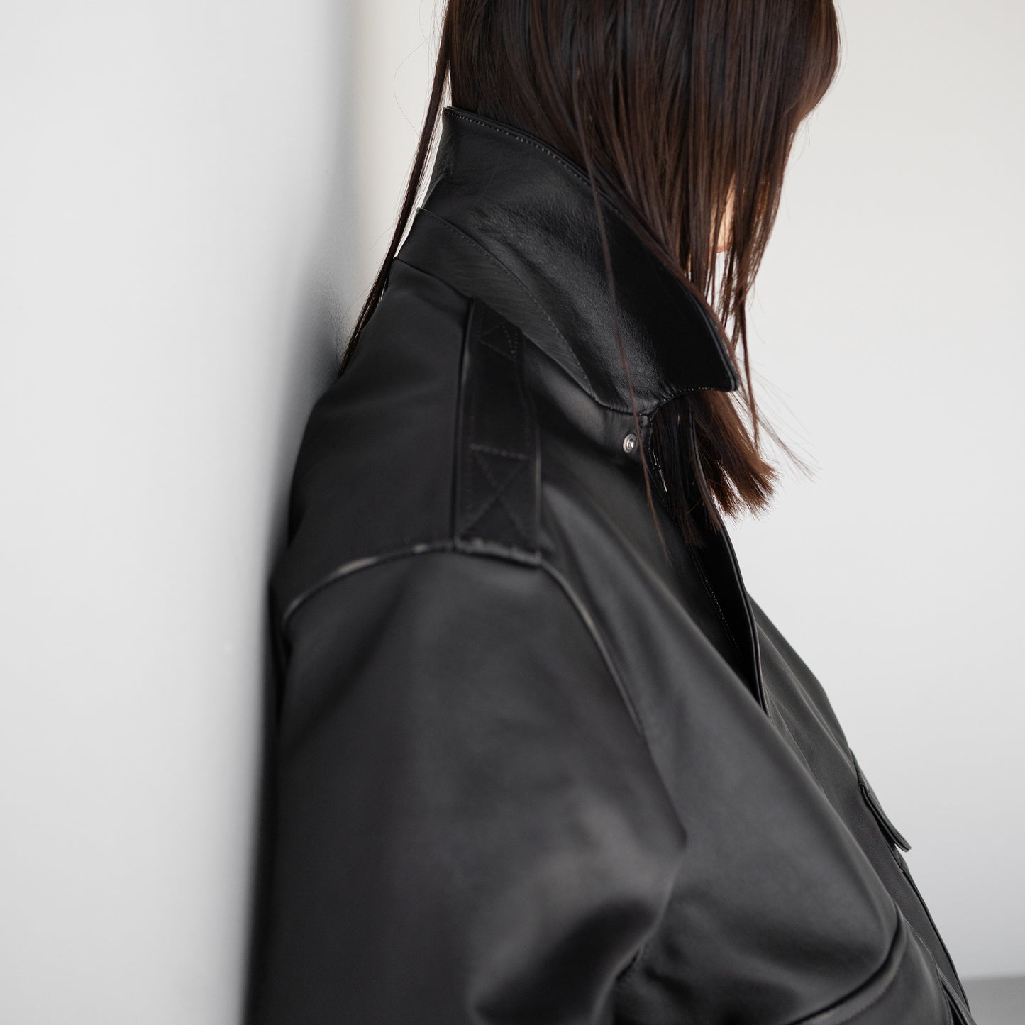 ssstein/ COW LEATHER VINTAGE FLIGHT JACKET "BLACK"