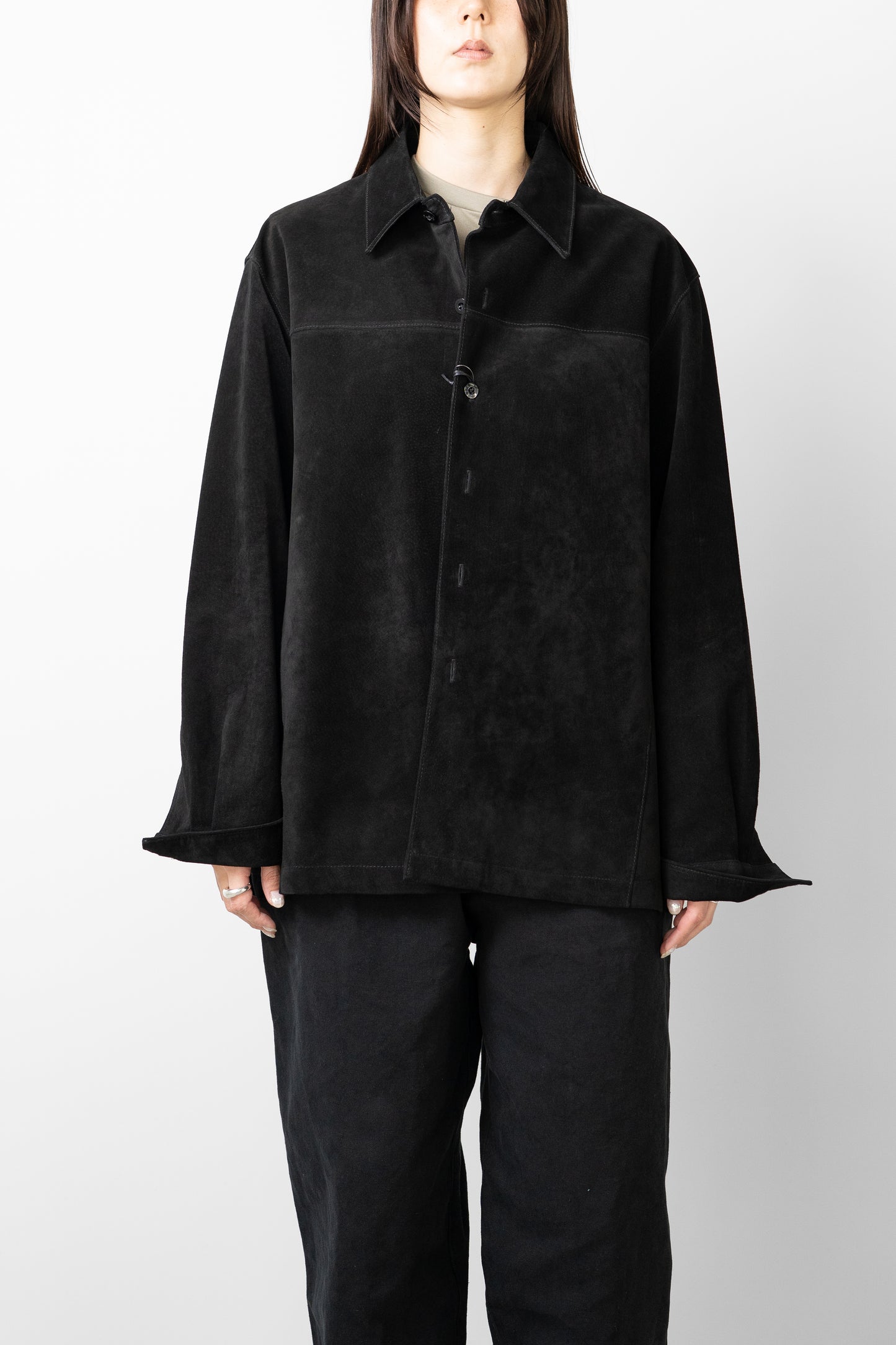 YOKE/ Pig Suede Shirt Jacket "BLACK"