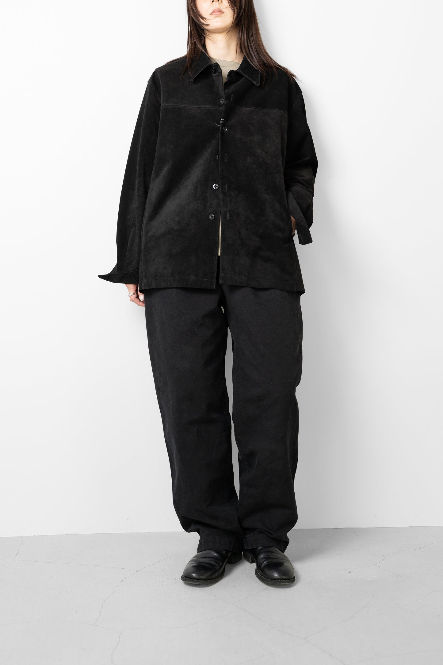 YOKE/ Pig Suede Shirt Jacket "BLACK"
