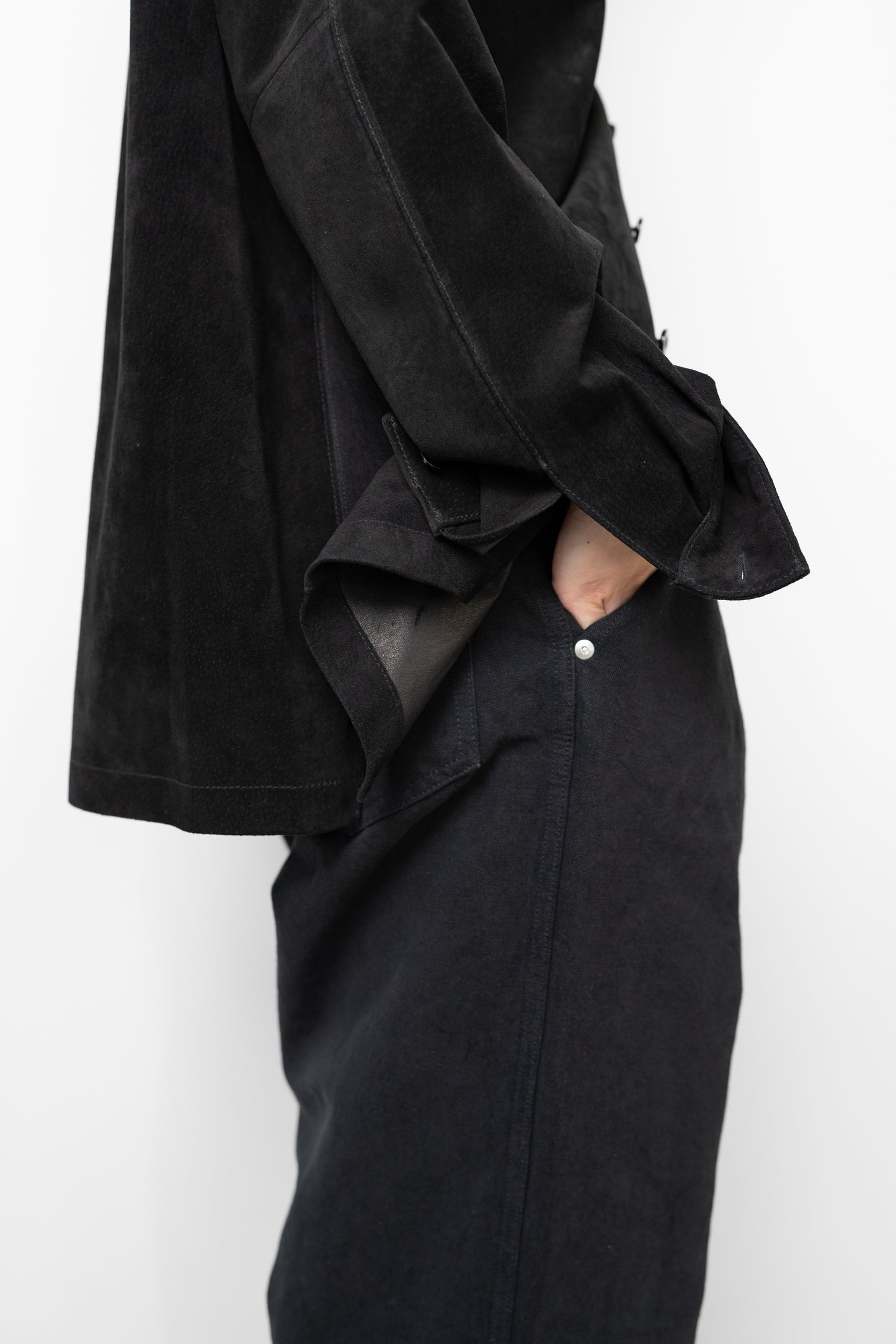 YOKE/ Pig Suede Shirt Jacket "BLACK"