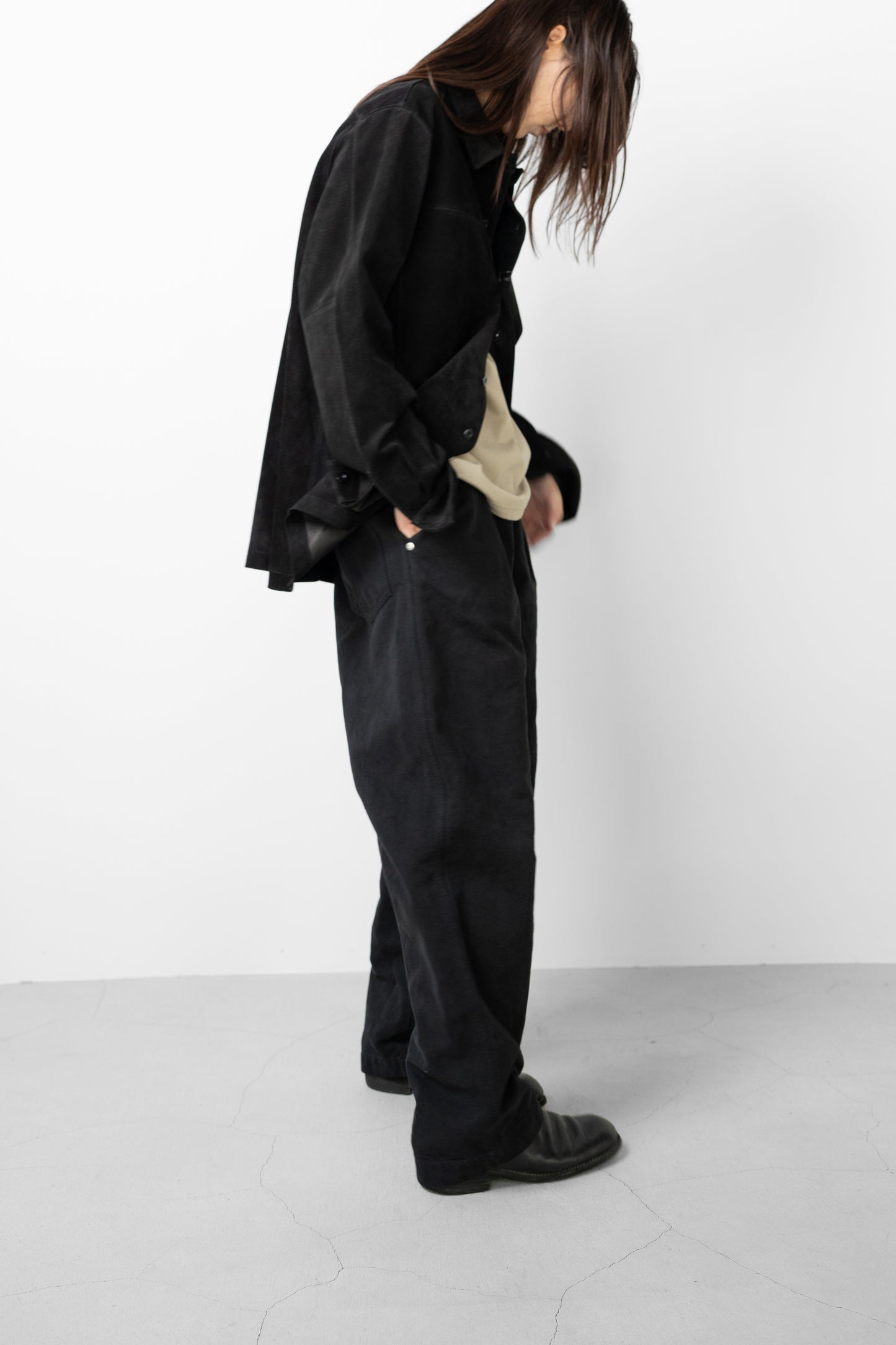 YOKE/ Pig Suede Shirt Jacket "BLACK"