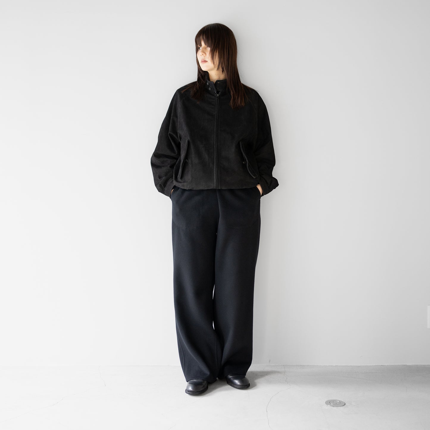 ssstein/ COW NUBUCK SWING TOP JACKET "BLACK"