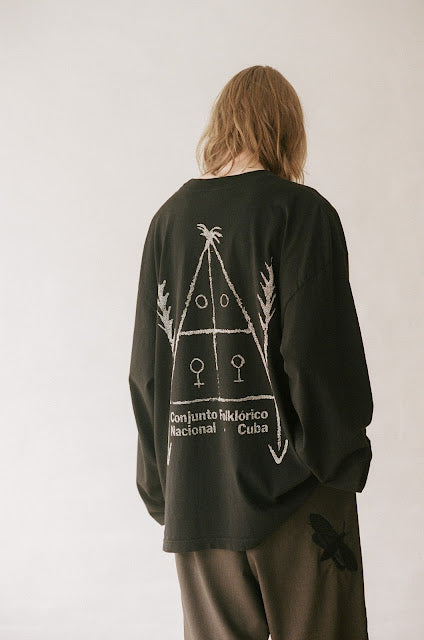 ESSAY/ Oversized Garment Dye L/S T-Shirt "DANCE"
